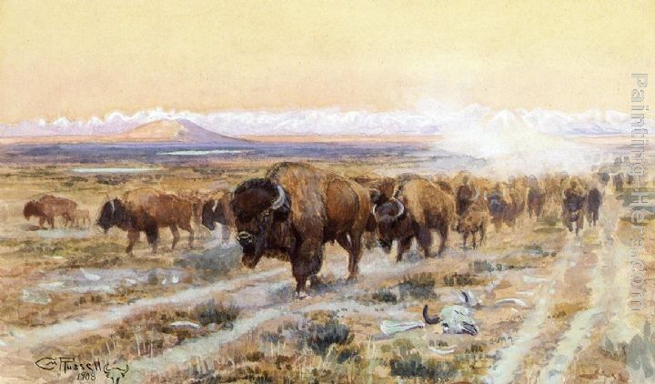 Charles Marion Russell The Bison Trail
